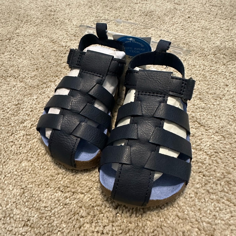 NWT Carter's Toddler Boys Navy Fisherman Sandals